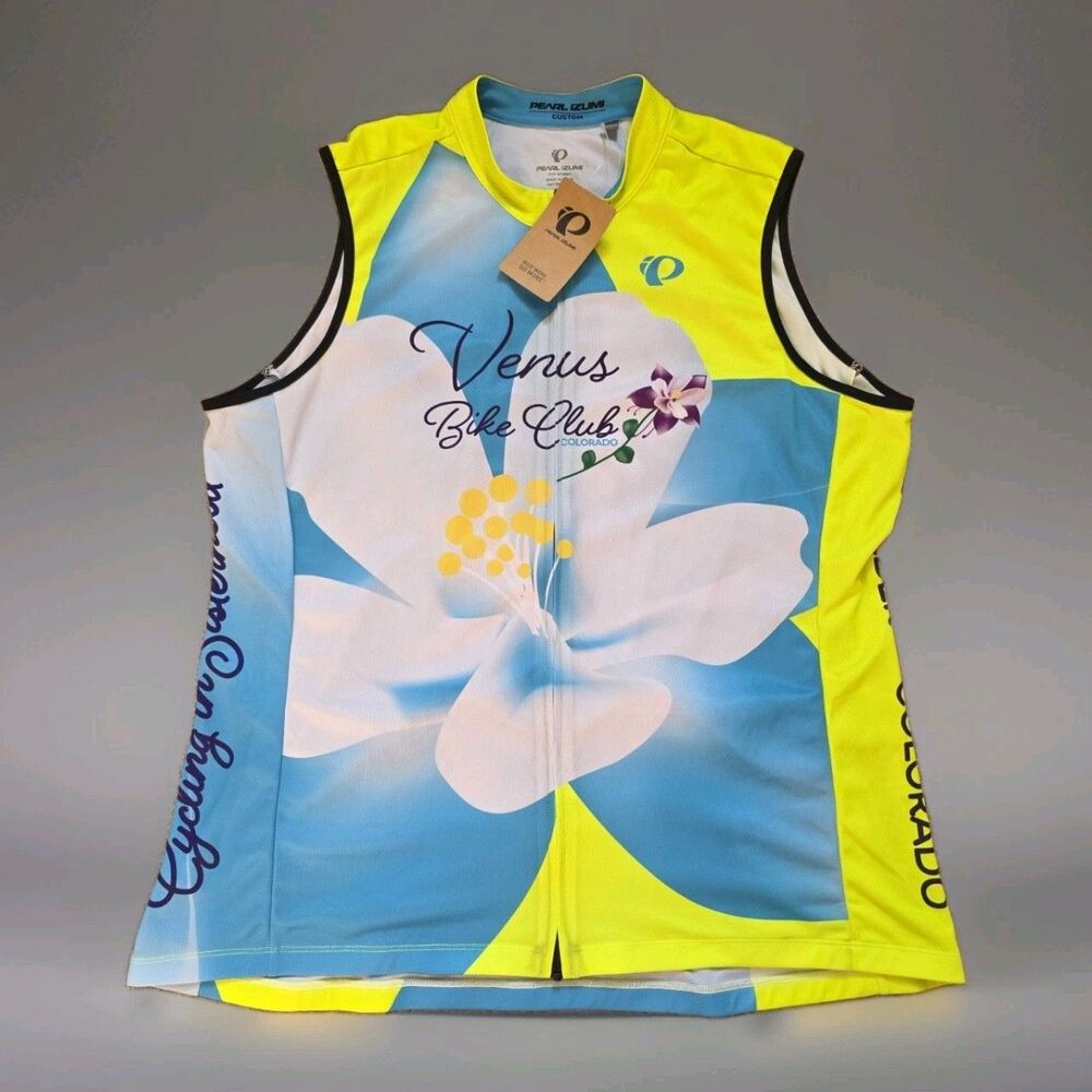 Pearl Izumi Venus Ywllow White Full Zip Cycling Tip Vest Women Size XXL NWT